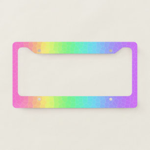 Geometric Rainbow License Plate Frame