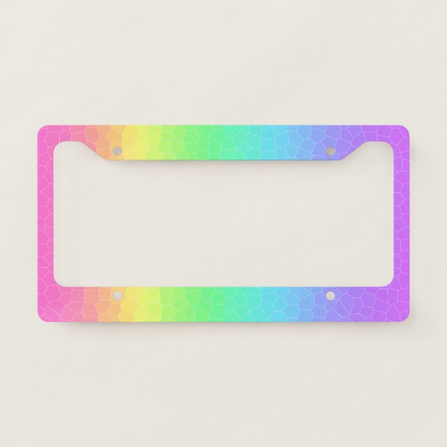 Geometric Rainbow License Plate Frame (Front)