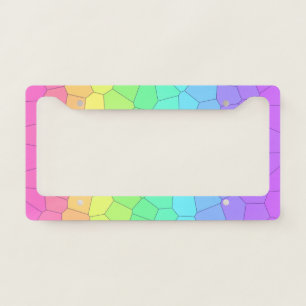Geometric Rainbow License Plate Frame