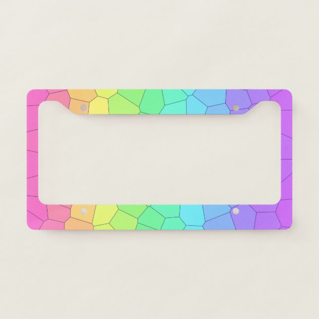 Geometric Rainbow License Plate Frame (Front)