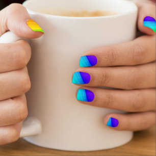 Geometric Rainbow Nail Art
