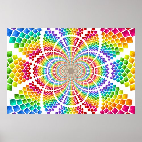 Geometric rainbow poster