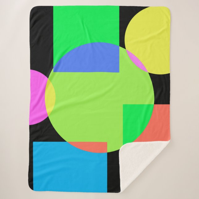 Geometric rainbow sherpa blanket (Front)