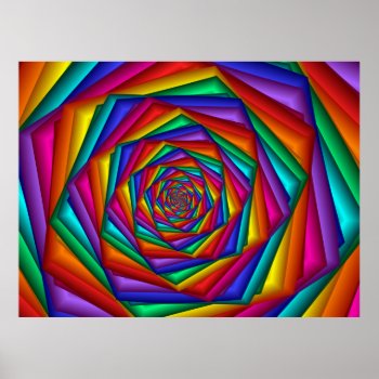 Geometric Rainbow Spiral Poster by rainbows_only at Zazzle
