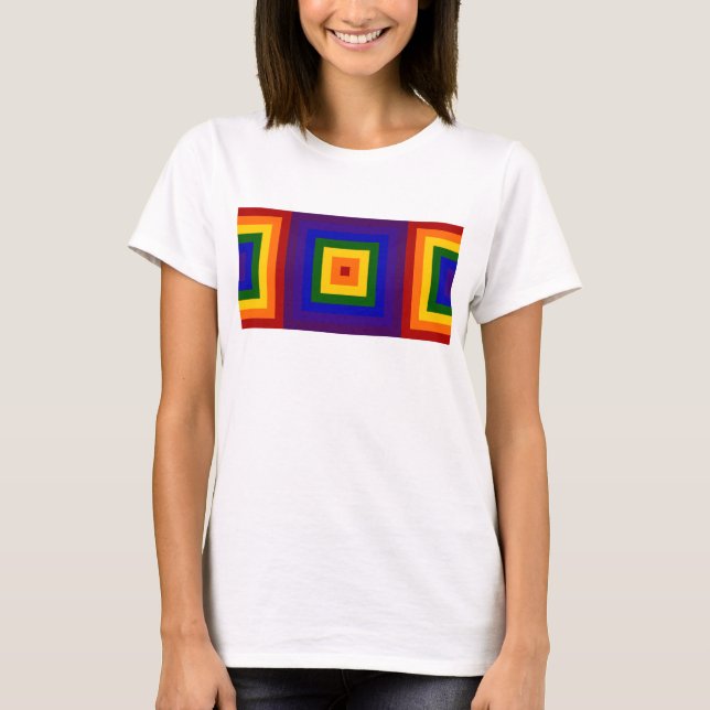 Geometric Rainbow Squares T-shirt (Front)