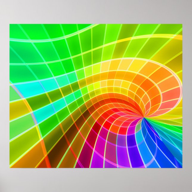 Geometric Rainbow Swirl Poster (Front)