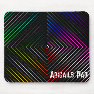 Geometric Rainbow with Name Mouse Pad