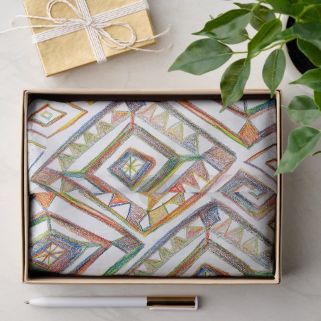 Geometric Rainbows Diamonds Pattern Gift Tissue Paper (Gift)