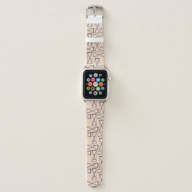 Geometric Rectangle X Design Apple Watch Band (Front)