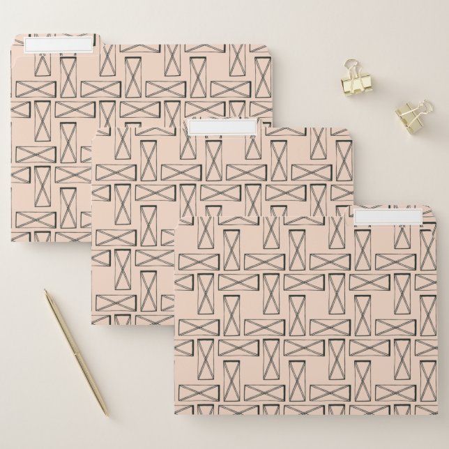 Geometric Rectangle X Design File Folder (Set)