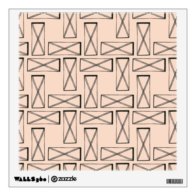Geometric Rectangle X Design Wall Decal (Front)