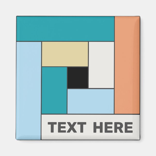 Geometric Rectangles (ver10) with Any Text Magnet (Front)