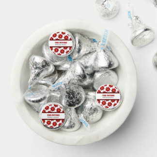 Geometric Red and Gold Floral Hershey®'s Kisses®