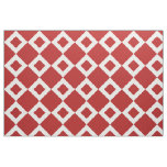 Geometric Red and White Diamond Pattern Fabric