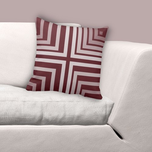 Geometric Red Angular Corners Pattern Throw Pillow