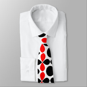 Geometric Red Black Elegant Modern Neck Tie