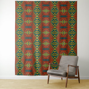 Geometric Red Blue Yellow Vintage Tribal Backdrop