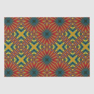 Geometric Red Blue & Yellow Vintage Tribal Ethnic Tissue Paper