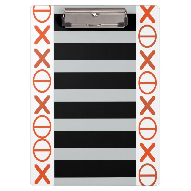 Geometric Red Code Black Stripes on any Color Clipboard (Front)