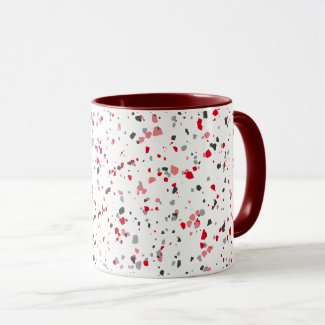 Geometric Red Grey Terrazzo Pattern