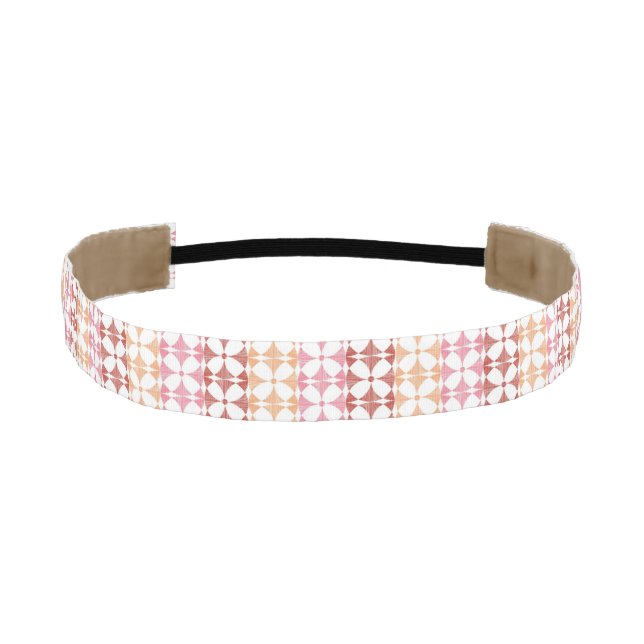 Geometric red ikat stripes pattern athletic headband (Front)