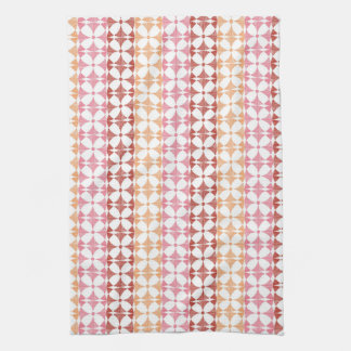 Geometric red ikat stripes pattern kitchen towel