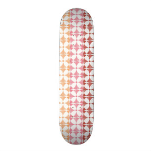 Geometric red ikat stripes pattern skateboard deck