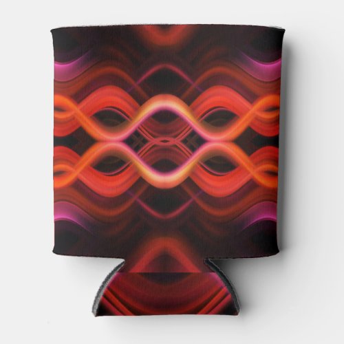 Geometric red wavy lines design can cooler