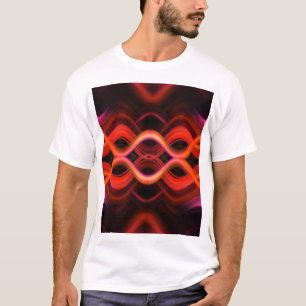 Geometric red wavy lines design. T-Shirt