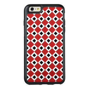Geometric Red, White, Black Diamond Pattern OtterBox iPhone 6/6s Plus Case