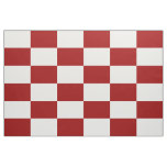 Geometric Red &amp; White Checkered Rectangles Fabric