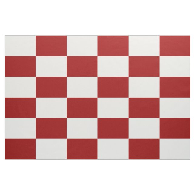 Geometric Red & White Checkered Rectangles Fabric (Yard)
