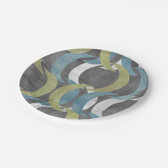 Geometric Repeat I Paper Plates (Angled)