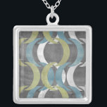Geometric Repeat I Silver Plated Necklace<br><div class="desc">Patterns</div>