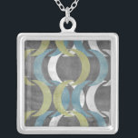 Geometric Repeat I Silver Plated Necklace<br><div class="desc">Patterns</div>