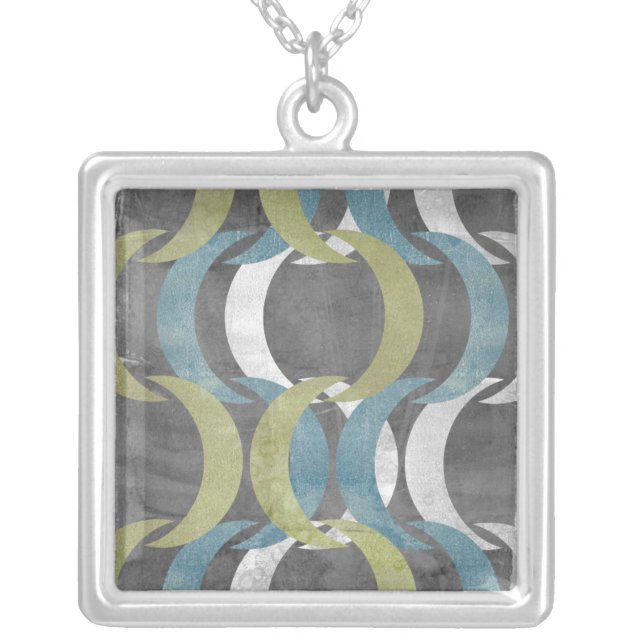 Geometric Repeat I Silver Plated Necklace (Front)
