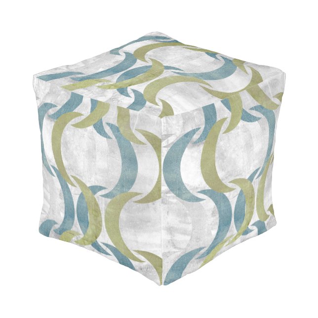 Geometric Repeat III Pouf (Angled Front)