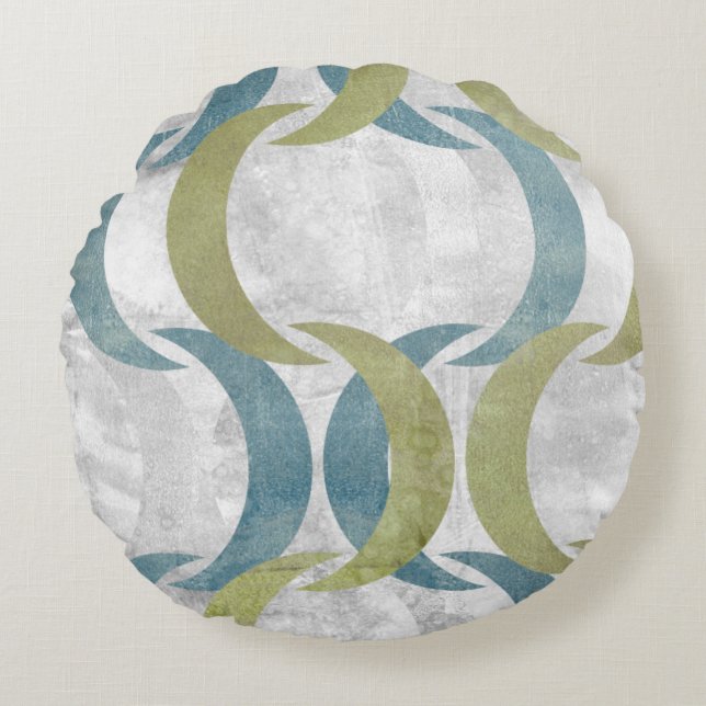 Geometric Repeat III Round Pillow (Front)