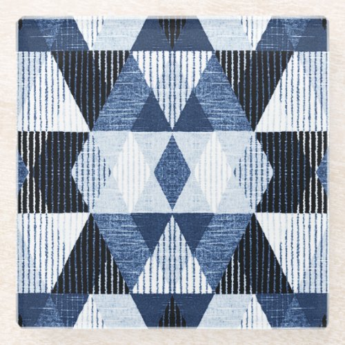 Geometric Repeat Textured Background Glass Coaster