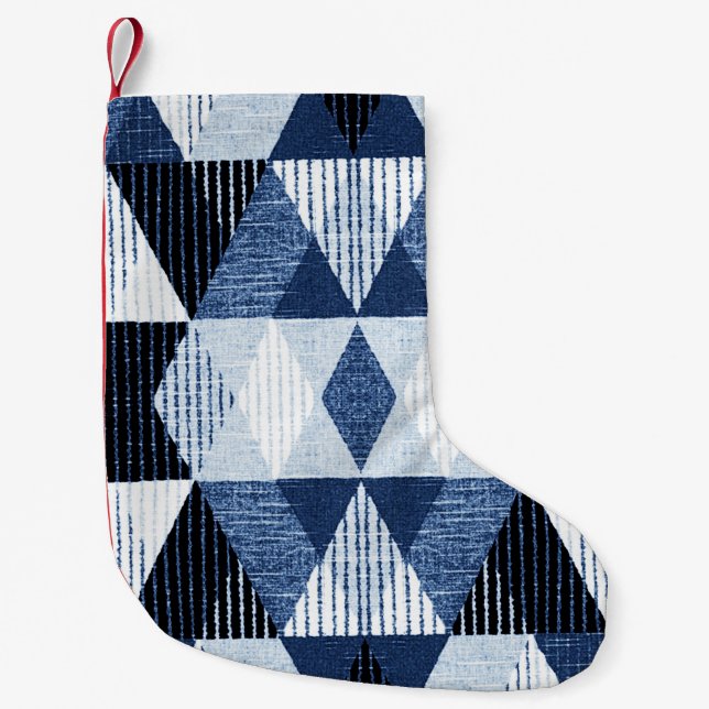 Geometric Repeat: Textured Background. Small Christmas Stocking (Front)