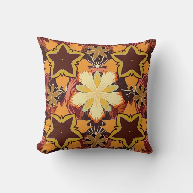 Geometric repeating seamless pattern with hexagon  throw pillow (Front)
