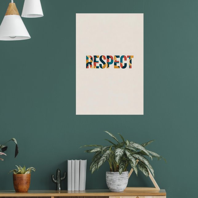Geometric "Respect" Word in Bold Colors Poster (Living Room 1)