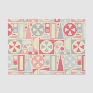 Geometric Retro 1950s Midcentury Modern Pink Tissue Paper