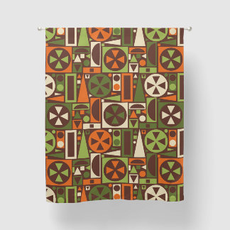 Geometric Retro 50s Mid-Century Modern Abstract Blackout Curtains