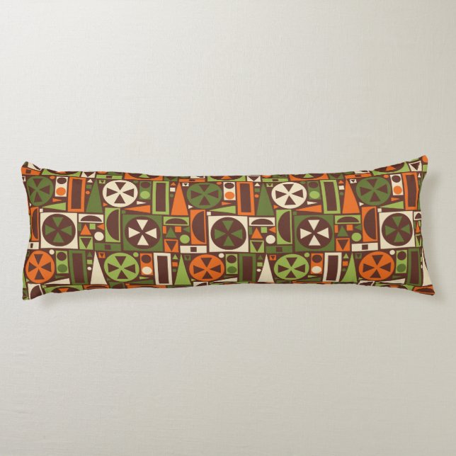 Geometric Retro 50s Mid-Century Modern Abstract Body Pillow (Back)