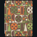 Geometric Retro 50s Mid-Century Modern Abstract iPad Smart Cover<br><div class="desc">This original, retro 1950s / 1960s mid-mod abstract geometric pattern is made of triangles, squares, rectangles and circles. It's designed in vintage shades of orange, green and cream on a brown background. This pretty pattern repeats seamlessly. It's for fans of midcentury modern minimalist art. Add a touch of antique, mod...</div>