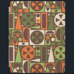 Geometric Retro 50s Mid-Century Modern Abstract iPad Smart Cover<br><div class="desc">This original, retro 1950s / 1960s mid-mod abstract geometric pattern is made of triangles, squares, rectangles and circles. It's designed in vintage shades of orange, green and cream on a brown background. This pretty pattern repeats seamlessly. It's for fans of midcentury modern minimalist art. Add a touch of antique, mod...</div>
