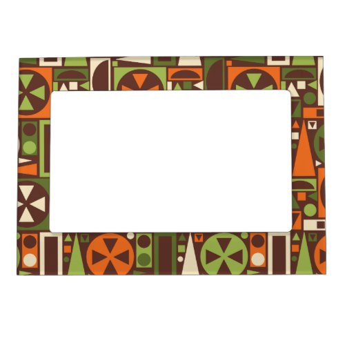 Geometric Retro 50s Mid_Century Modern Abstract Magnetic Photo Frame