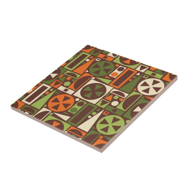 Geometric Retro 50s Mid-Century Modern Abstract Tile (Side)