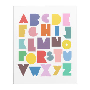 Geometric Retro Alphabet Acrylic Print